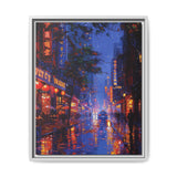 Twilight Neon Urban Dreamscape - Premium Canvas Art Print