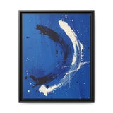 Pollock-Inspired Abstract Chaos on Blue - Premium Art Print