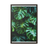Floating Monstera Leaves Art Print - Minimalist Nature Illustration