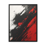 Abstract Energy - Vivid Red & Black Brushstroke Art Print, 8K HD