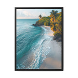 Tropical Serenity: Golden Hour Aerial Beach Canvas Print