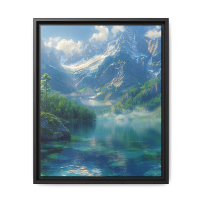 Golden Hour Majesty: Mountain & Lake Landscape Art Print