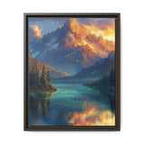 Golden Hour Majesty: Mountain Lake Panorama - Museum Quality Print