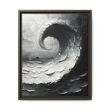Yin-Yang Harmony - Black & White Abstract Impasto Art Print
