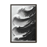 Monochrome Whirls: High-Definition Abstract Brushwork Art Print