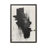 Dynamic Abstract Brush Strokes Art Print - Black & White