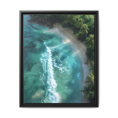 Golden Hour Tropical Haven: Aerial Beach Art Print