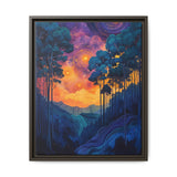 Galactic Enchanted Forest Art Print - Bioluminescent Trees & Stars