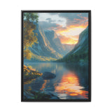 Golden Hour Majesty: Serene Lake & Mountain Scene Art Print