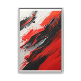 Resonant Chaos: Vivid Red & Black Abstract Art Print - 8K