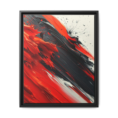 Abstract Chaos: Vivid Red & Black Brushstrokes on Fine Art Print