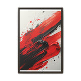 Abstract Chaos - Vivid Red & Black Brushstrokes Art Print, 8K Detail