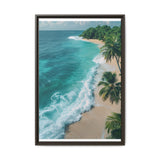 Tropical Beach at Golden Hour - Vibrant Aerial Canvas Print
