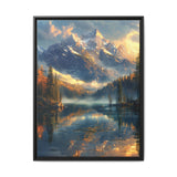 Golden Hour Majesty: Serene Mountain Lake Fine Art Print
