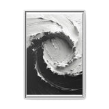 Yin-Yang Abstract Impasto - High Contrast Black & White Art Print