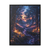 Twilight Enchantment: Bioluminescent Forest Glade Fine Art Print