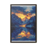 Golden Hour Serenity: Pristine Mountain Lake Landscape Print