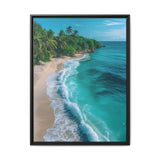 Golden Hour Serenity: Tropical Beach Aerial View Print