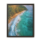Golden Hour Tropical Beach - Vibrant Aerial Art Print