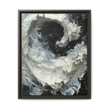 Monochrome Yin-Yang Impasto Art Print - Modern Abstract Elegance