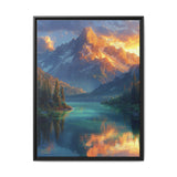 Golden Hour Majesty: Mountain Lake Panorama - Museum Quality Print