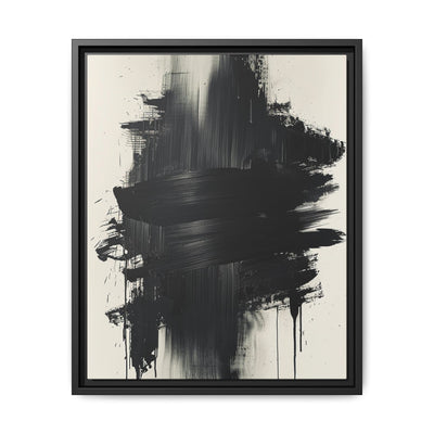 Abstract Brushstroke Dynamics - Black & White Minimalist Art Print