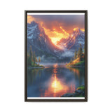 Golden Hour Serenity: Majestic Mountain & Lake Art Print