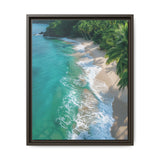 Tropical Serenity: Golden Hour Beach Aerial - Premium Art Print