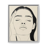 Japandi-Inspired Monochrome Line Art Portrait - Fine Art Print