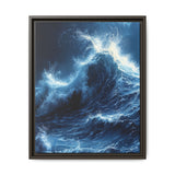 Midnight Waves - Glittering Ocean Swirls Premium Art Print