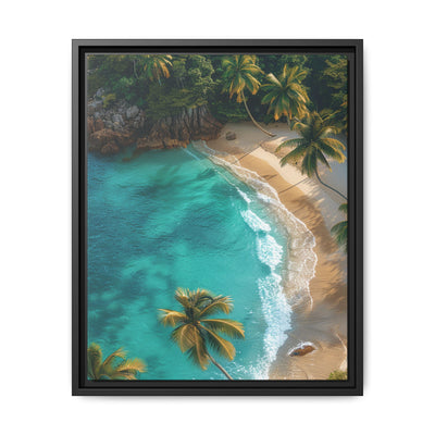 Golden Hour Bliss: Tropical Beach Aerial Art Print