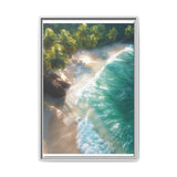 Tropical Serenity: Golden Hour Aerial Beach - Museum Grade Print