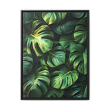 Floating Monstera Leaves Art Print - Serene Minimalist Decor