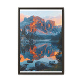 Golden Hour Majesty: Serene Lake & Mountain Canvas Art Print