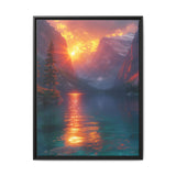 Golden Hour Majesty: Serene Lake & Mountain Landscape Print
