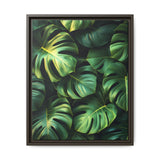 Floating Monstera Leaves Art Print - Serene Minimalist Decor