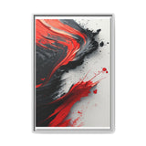 Abstract Chaos - Vivid Red and Black Brushstroke Art Print