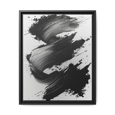 Monochrome Elegance: Dynamic Abstract Brush Stroke Art Print