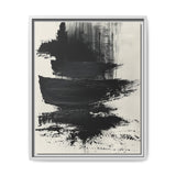 Abstract Dynamic Brush Stroke Art Print - Stark Black & White Contrast