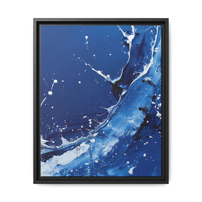Abstract Splendor: Pollock-Inspired Blue and White Art Print
