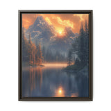 Golden Hour Majesty: Serene Lake & Mountain Landscape Print