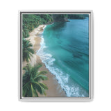 Golden Hour Serenity: Tropical Beach Aerial View Premium Print