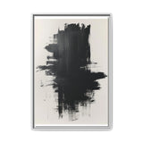 Abstract Energy: Bold Black & White Brushstroke Fine Art Print