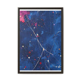 Jackson Pollock-esque Abstract White on Blue Art Print
