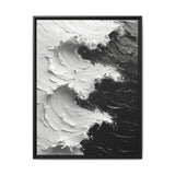 Monochrome Yin-Yang Impasto Art Print - Dramatic Modern Aesthetic