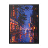 Twilight Neon Urban Dreamscape - Premium Canvas Art Print