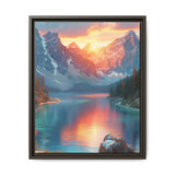 Golden Hour Serenity: Breathtaking Mountain & Lake Canvas Print