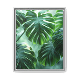 Floating Monstera Leaves Art Print - Ethereal Nature Elegance