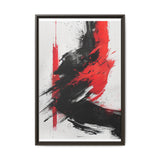 Abstract Energy - Vivid Red & Black Brushstrokes on White - Fine Art Print