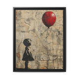 Urban Innocence: Child with Red Balloon - Banksy-Style Art Print